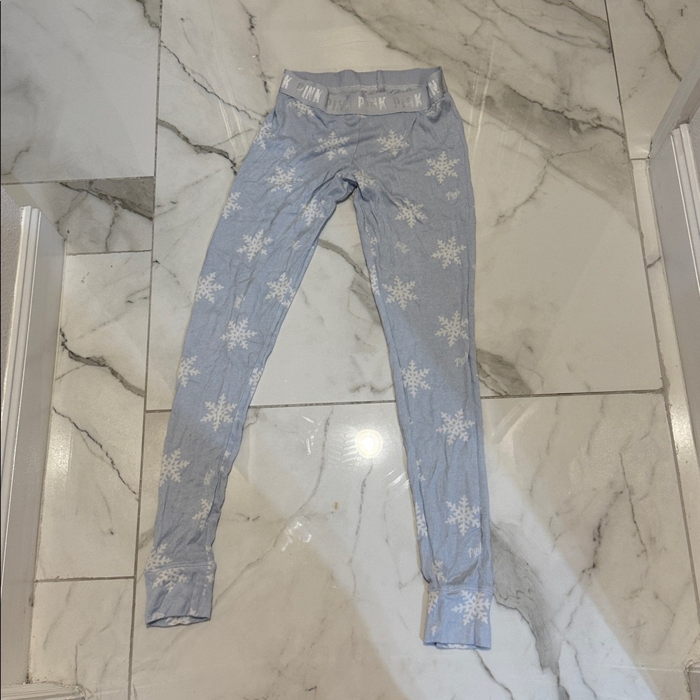 PINK Victoria's Secret Light Blue Snowflake Pajama pants only only size xs